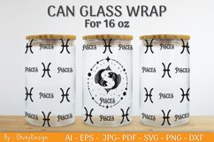 Can Glass 16 Oz Libbey Wrap SVG Zodiac Product Image 2