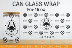 Can Glass 16 Oz Libbey Wrap SVG Zodiac Product Image 1