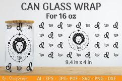 Can Glass 16 Oz Libbey Wrap SVG Zodiac Product Image 1