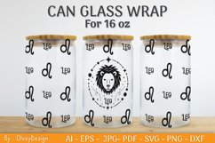 Can Glass 16 Oz Libbey Wrap SVG Zodiac Product Image 2