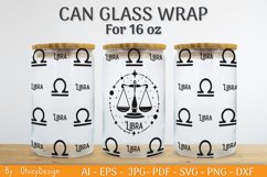 Can Glass 16 Oz Libbey Wrap SVG Zodiac Product Image 2