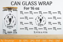 Can Glass 16 Oz Libbey Wrap SVG Zodiac Product Image 1