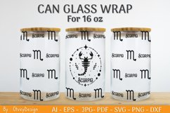 Can Glass 16 Oz Libbey Wrap SVG Zodiac Product Image 2