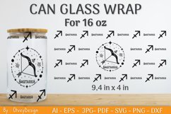 Can Glass 16 Oz Libbey Wrap SVG Zodiac Product Image 1