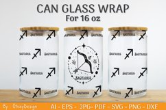 Can Glass 16 Oz Libbey Wrap SVG Zodiac Product Image 2