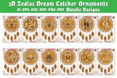 3D Zodiac Dream Catcher Ornaments Lasercut BUNDLES Product Image 1