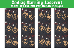 Zodiac Earring Lasercut | Earring Design Lasercut BUNDES 12 Product Image 1