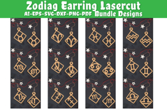 Zodiac Earring Lasercut | Earring Design Lasercut BUNDES 12 Product Image 1