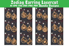 Zodiac Earring Lasercut | Earring Design Lasercut BUNDES 12 Product Image 1