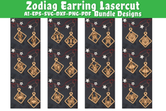Zodiac Earring Lasercut | Earring Design Lasercut BUNDES 12 Product Image 1