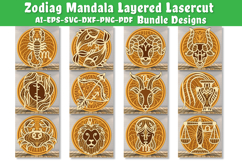 Zodiag Mandala Multilayered Layered Lasercut BUNDLES Product Image 1