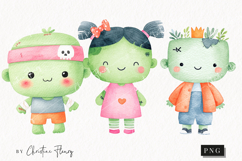 Cute Halloween Zombie Clipart | Halloween PNG Product Image 1
