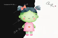 Cute Halloween Zombie Clipart | Halloween PNG Product Image 2