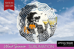 Zombie Halloween Wind Spinner Sublimation PNG Spooky Season Product Image 1