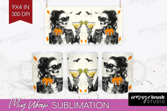 Zombie Halloween Mug Wrap Spooky Season Mug PNG Sublimation Product Image 1