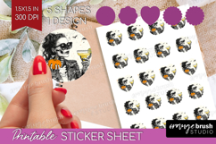 Zombie Halloween Round Sticker Spooky Season Printable Product Image 1