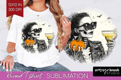Zombie Halloween Round Tshirt Background Spooky Season PNG Product Image 1