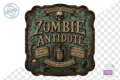 Zombie Antidote Apothecary Halloween Potion PNG Design Product Image 1