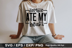 zombie ate my heart SVG - Anti Valentine's Day Design Product Image 1