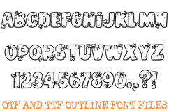 Zombie Bones Lettering Font Cartoon Halloween ABC OTF Type Product Image 2