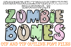 Zombie Bones Lettering Font Cartoon Halloween ABC OTF Type by Squeeb Creative