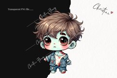 Cute Zombie Boys Clipart | Halloween PNG Product Image 2