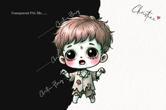 Cute Zombie Boys Clipart | Halloween PNG Product Image 2