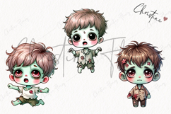 Cute Zombie Boys Clipart | Halloween PNG Product Image 3