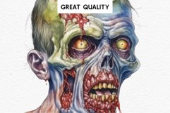 watercolor Zombie Skeleton Skull, spooky clipart, nursery, Creepy halloween decoration art image Zombie Bundle Halloween Creaepy Clipart PNG Scrapbooking Art Tale Art Image Watercolor Transparent Print illustration sublimation creepy printable digital