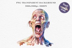 Zombie Bundle Halloween Creepy Clipart PNG Scrapbooking Art Tale Art Image Watercolor Transparent Print illustration sublimation creepy printable digital watercolor Zombie Skeleton Skull, spooky clipart, nursery, Creepy halloween decoration art image