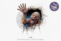 Zombie Bundle Halloween Creepy Clipart PNG Scrapbooking Art Tale Art Image Watercolor Transparent Print illustration sublimation creepy printable digital watercolor Zombie Skeleton Skull, spooky clipart, nursery, Creepy halloween decoration art image