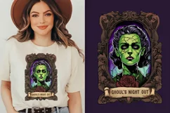zombie ghouls night out Halloween vintage portrait
