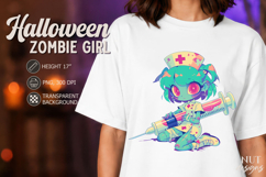 Anime Zombie Nurse with Syringe Halloween clipart Product Image 1