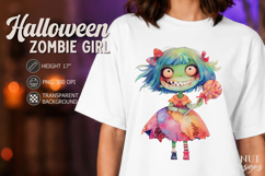 Kawaii Halloween clipart Cute Zombie Girl with Lollipop Product Image 1