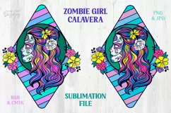 zombie girl calavera sublimation file