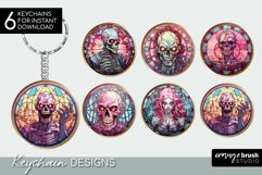 Zombie Halloween Keychain Sublimation Bundle Stained Glass