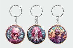 Zombie Halloween Keychain Sublimation Bundle Stained Glass
