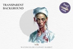 Zombie Nurse Halloween Creepy Clipart PNG Scrapbooking Art Tale Art Image Watercolor Transparent Print illustration sublimation creepy printable digital