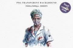 Zombie Nurse Halloween Creepy Clipart PNG Scrapbooking Art Tale Art Image Watercolor Transparent Print illustration sublimation creepy printable digital