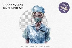 Zombie Nurse Halloween Creepy Clipart PNG Scrapbooking Art Tale Art Image Watercolor Transparent Print illustration sublimation creepy printable digital
