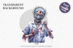 Zombie Nurse Halloween Creepy Clipart PNG Scrapbooking Art Tale Art Image Watercolor Transparent Print illustration sublimation creepy printable digital