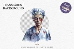 Zombie Nurse Halloween Creepy Clipart PNG Scrapbooking Art Tale Art Image Watercolor Transparent Print illustration sublimation creepy printable digital