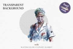 Zombie Nurse Halloween Creepy Clipart PNG Scrapbooking Art Tale Art Image Watercolor Transparent Print illustration sublimation creepy printable digital