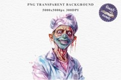 Zombie Nurse Halloween Creepy Clipart PNG Scrapbooking Art Tale Art Image Watercolor Transparent Print illustration sublimation creepy printable digital