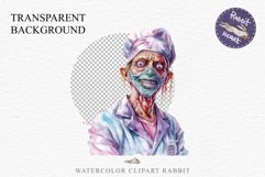 Zombie Nurse Halloween Creepy Clipart PNG Scrapbooking Art Tale Art Image Watercolor Transparent Print illustration sublimation creepy printable digital