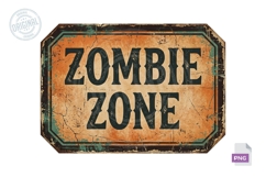 Zombie Zone Vintage Halloween Potion Label PNG Design Art Product Image 1