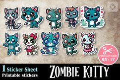 Zombie Kitty Stickers design PNG Product Image 1