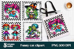 Halloween clipart PNG | Cute Halloween zombie sublimation Product Image 1