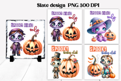 Cute Halloween zombie slate PNG | Halloween sublimation Product Image 1