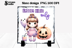 Cute Halloween zombie slate PNG | Halloween sublimation Product Image 1